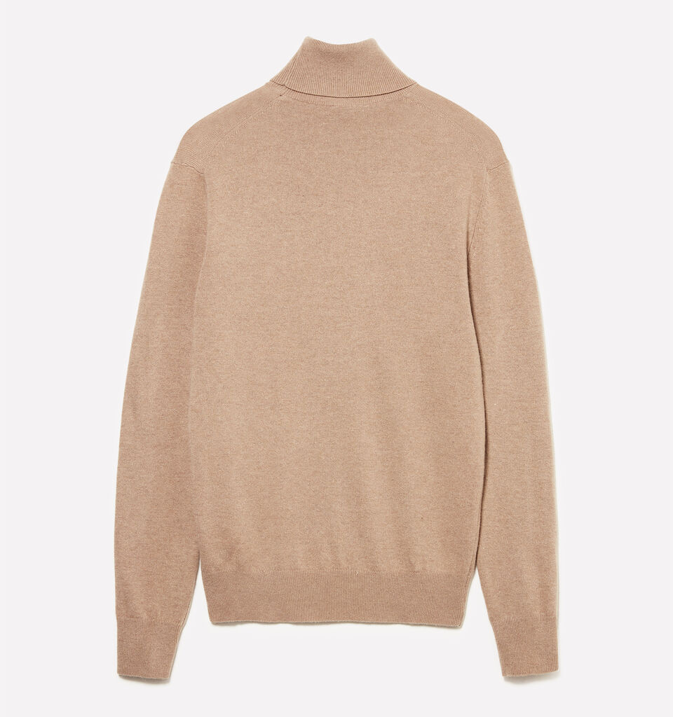 Dunkelbeiger Pullover mit normaler Passform und hohem Kragen - pullover hoher kragen für herren - Beige | Sisley image number 2